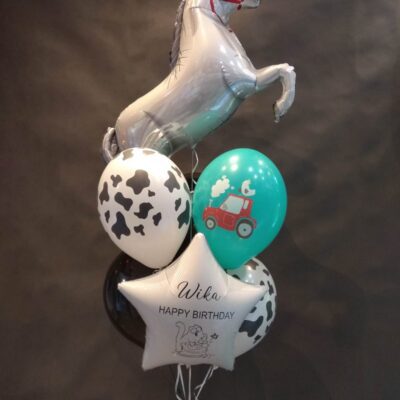 Bukiet balonowy z helem – motyw farmerski