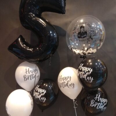 Kompozycja balonowa z helem na 5. urodziny