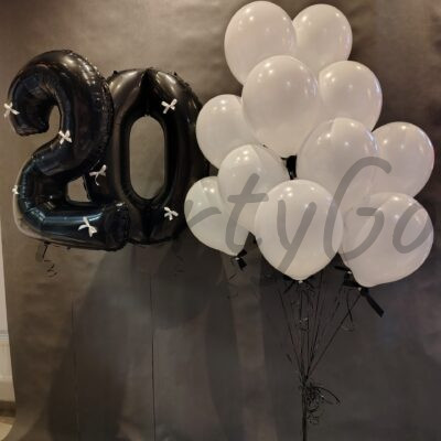 Kompozycja balonowa na 20 urodziny