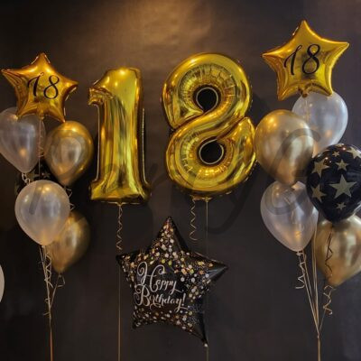 Kompozycja balonowa na 18 urodziny z helem