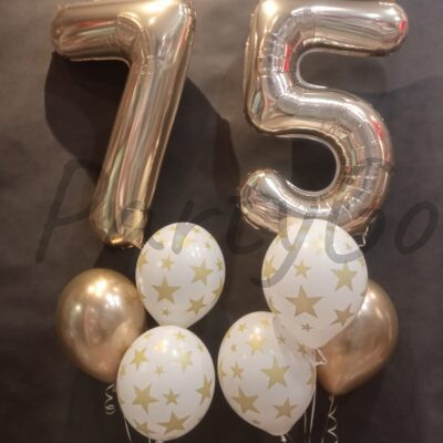 Kompozycja balonowa na 75 urodziny