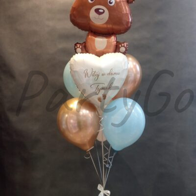 Bukiet balonowy  z helem na powitanie dziecka