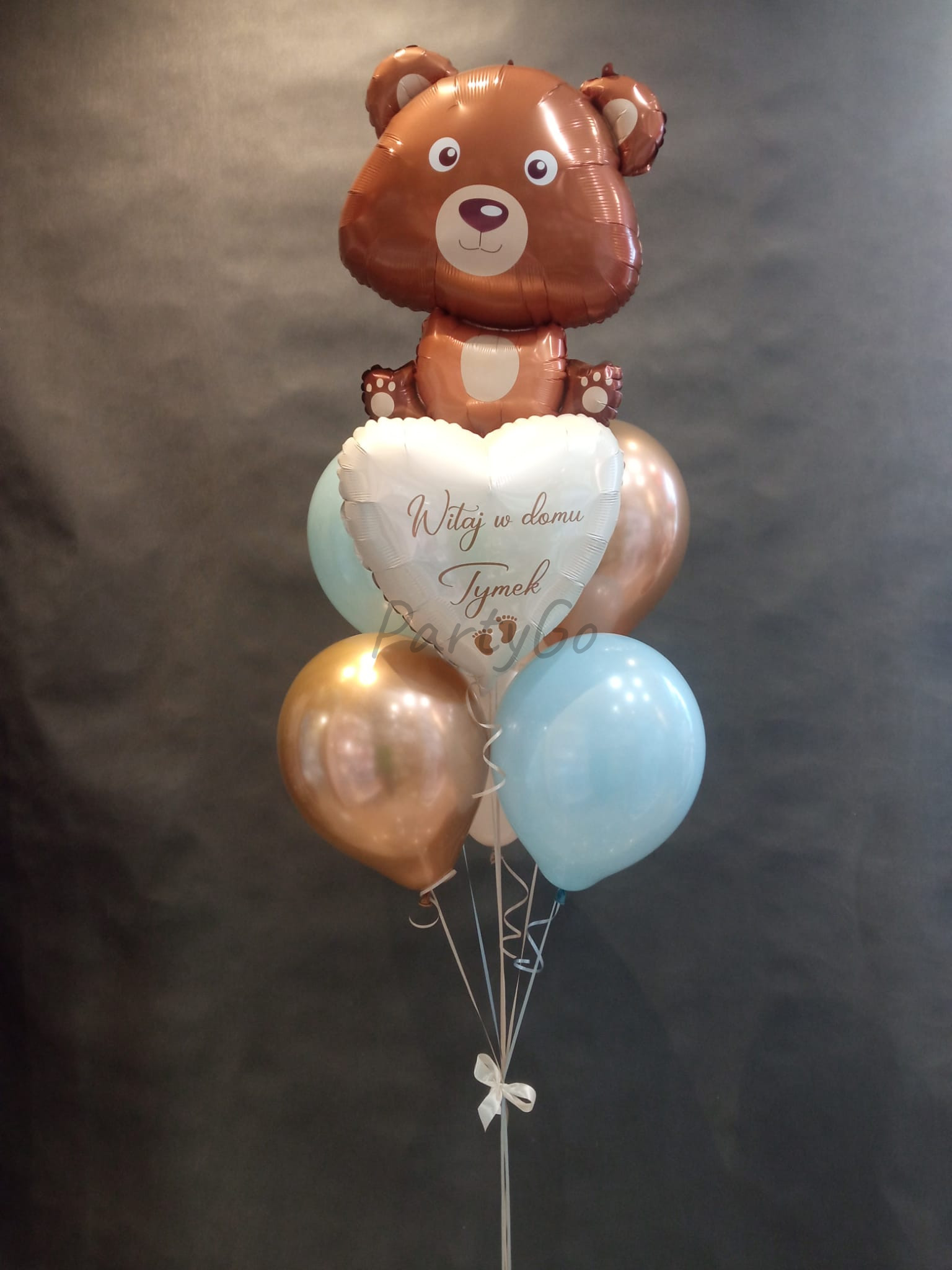 Bukiet balonowy z helem na powitanie dziecka