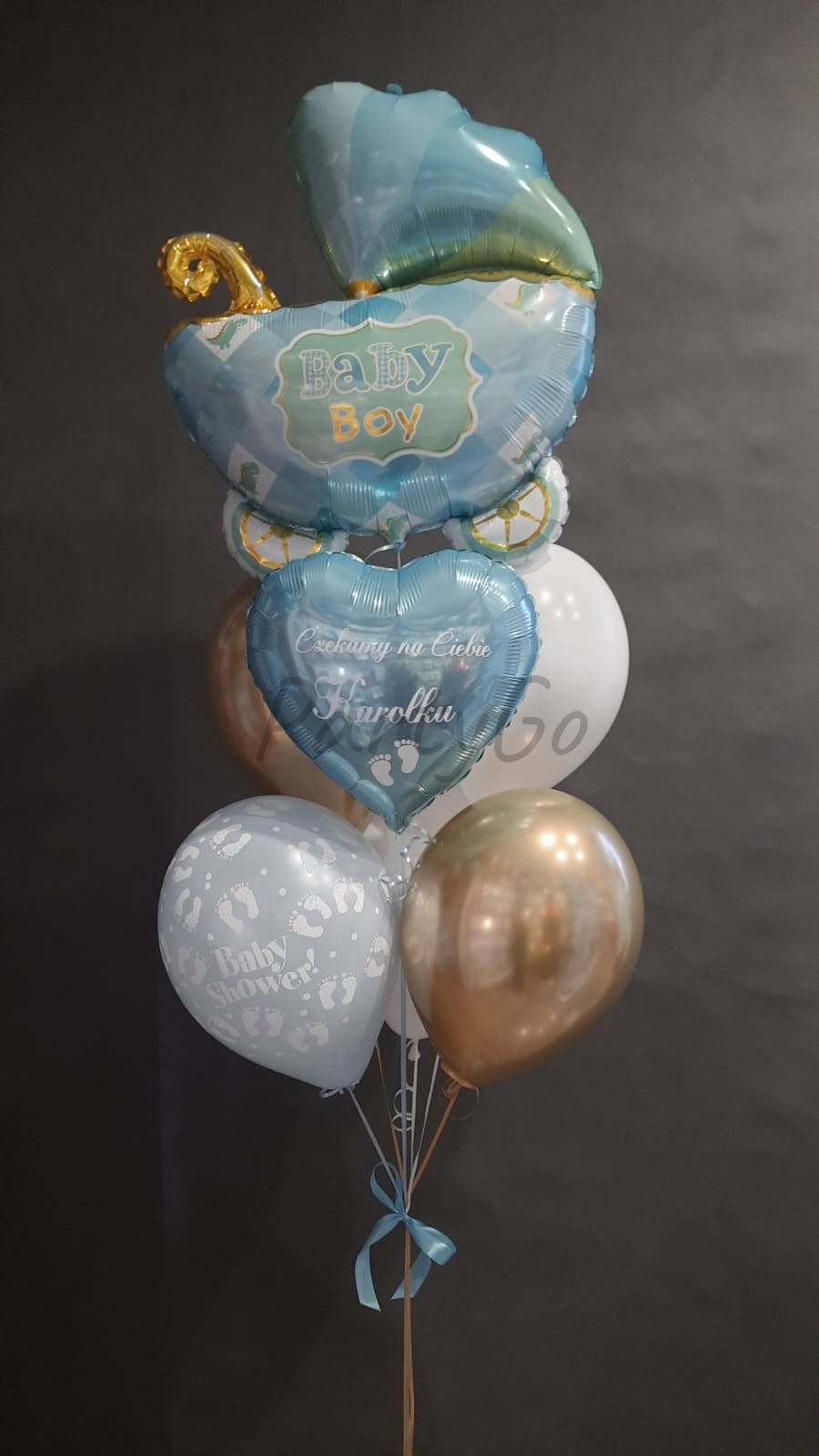 Bukiet balonowy na Baby Shower z helem