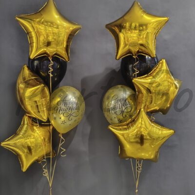 Kompozycja balonowa na Sylwestra z helem