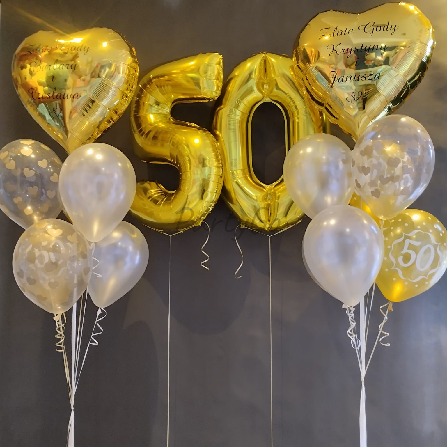 Kompozycja balonowa na 50. rocznicę ślubu