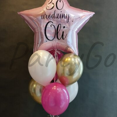 Bukiet balonowy z helem na 30 urodziny