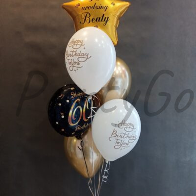 Bukiet balonowy na 60 urodziny z helem