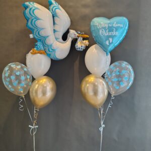 Kompozycja balonowa na narodziny z helem