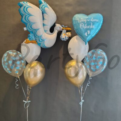 Kompozycja balonowa na narodziny z helem