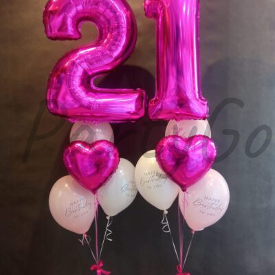 Kompozycja balonowa na 21 urodziny z helem
