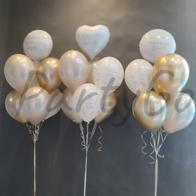 Kompozycja balonowa z okazji Komunii Świętej z helem