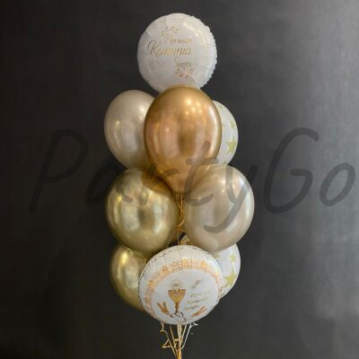 Bukiet balonowy z okazji Komunii Świętej z helem