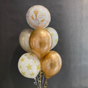 Bukiet balonowy z okazji Komunii Świętej z helem