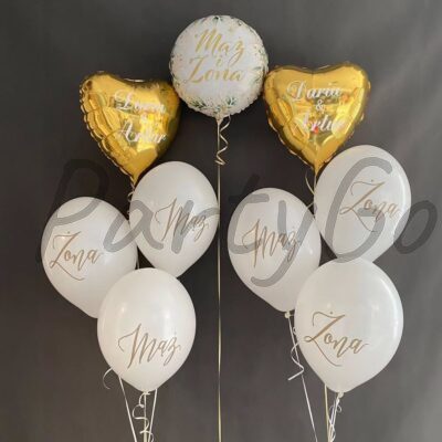 Kompozycja balonowa z helem z okazji Ślubu