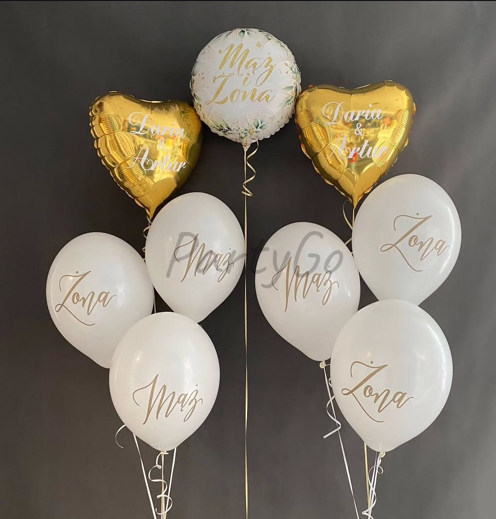 Kompozycja balonowa z helem z okazji Ślubu